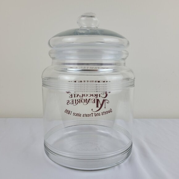 Vintage Hershey’s Chocolate Memories Sweets Treats 1895 Glass cookie jar Lid 90s - Picture 10 of 16